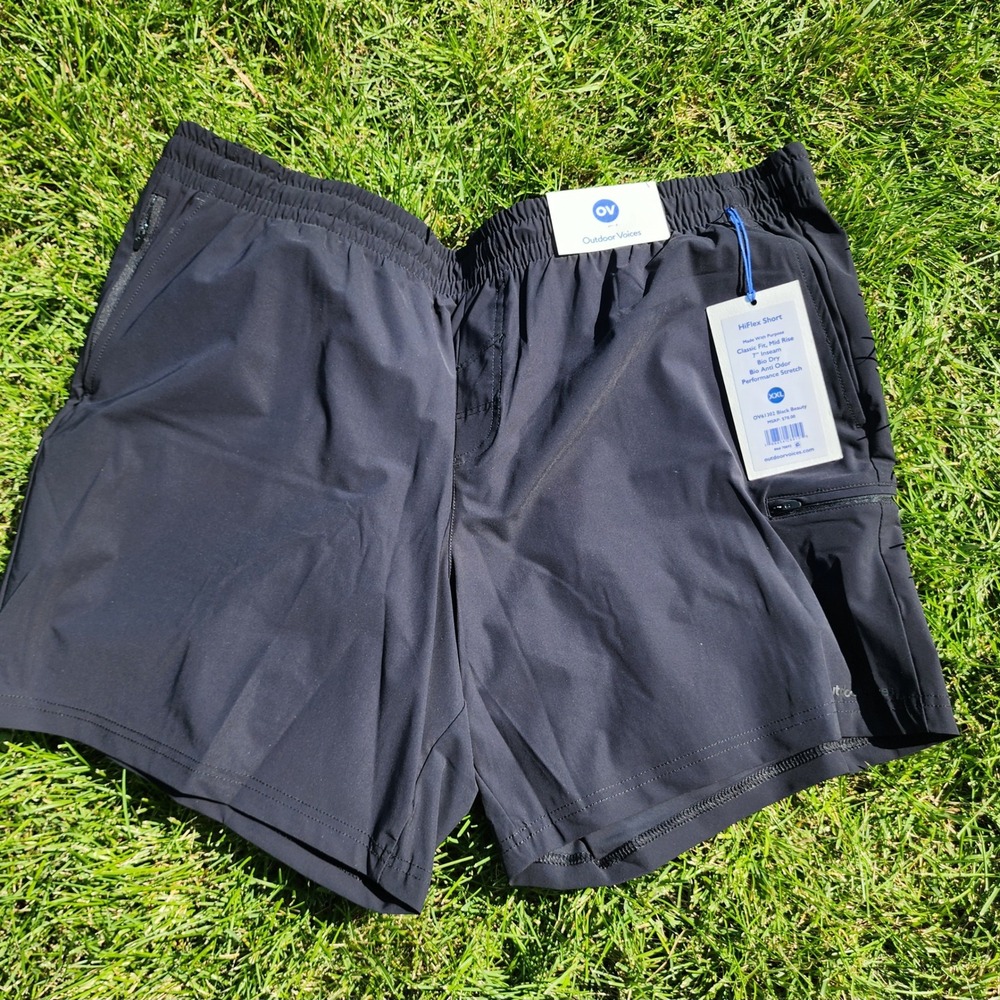 Outdoor Voices HiFlex Short Womens XXL Black Performance Stretch Mid Rise 7" New